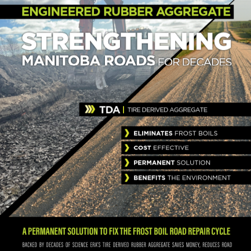 Municipal Leader, Tire Derived Aggregate, Engineered Rubber Aggregate